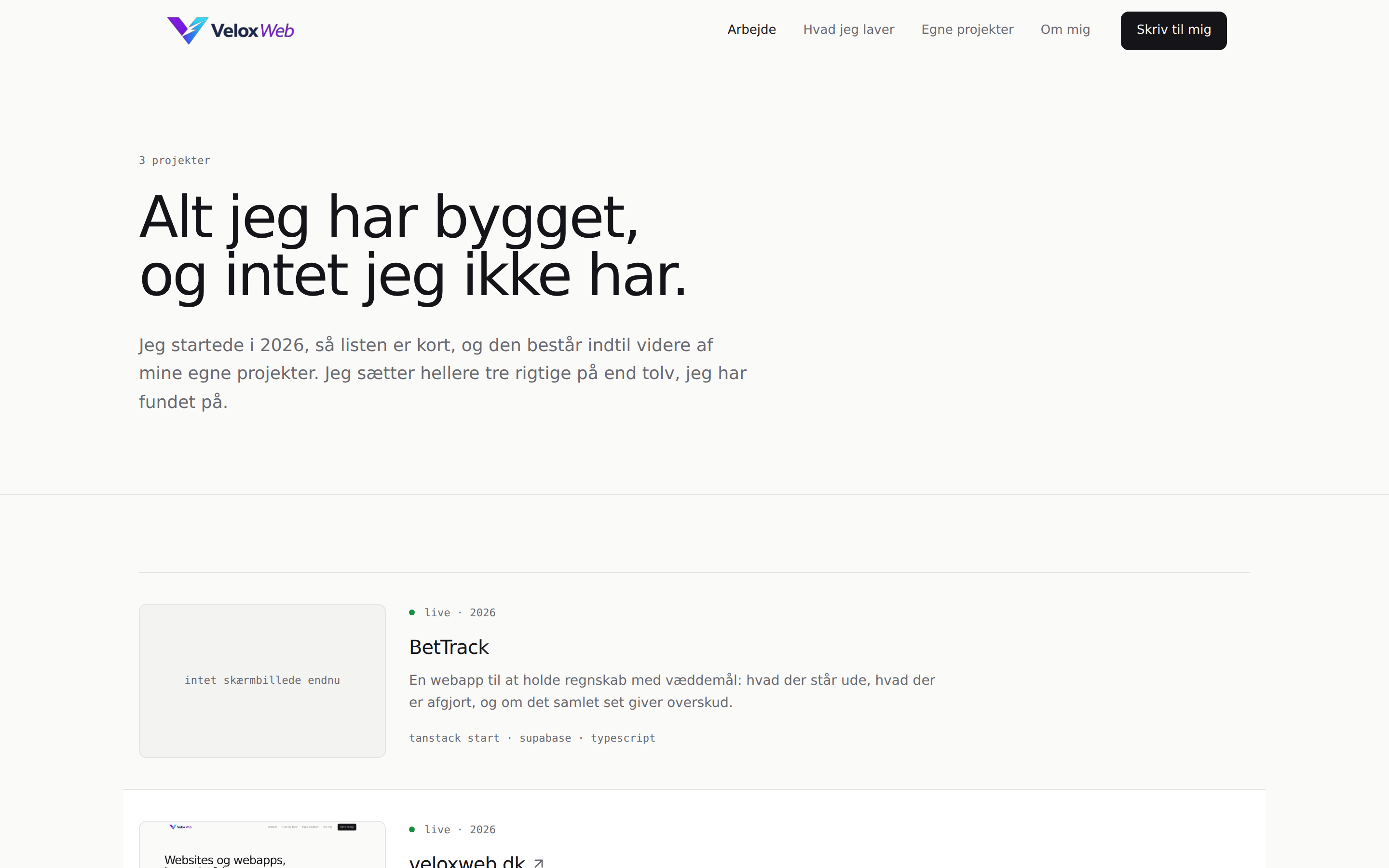 veloxweb.dk, skærmbillede 3